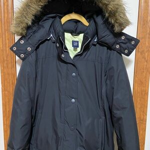Gap woman’s medium down filled jacket with hood. Great shape